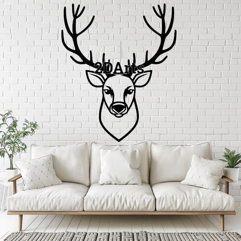 Reindeer Head 2D Wall Art/Window Art - Digital STL & SVG File for 3D Printing or Laser Cutting