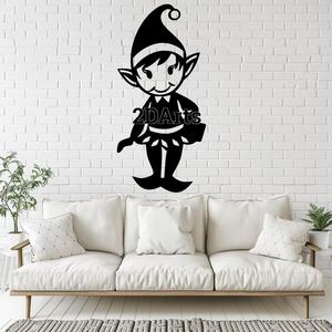 Christmas Elf 2D Wall Art/Window Art - Digital STL & SVG Files for 3D Printing and Laser Cutting