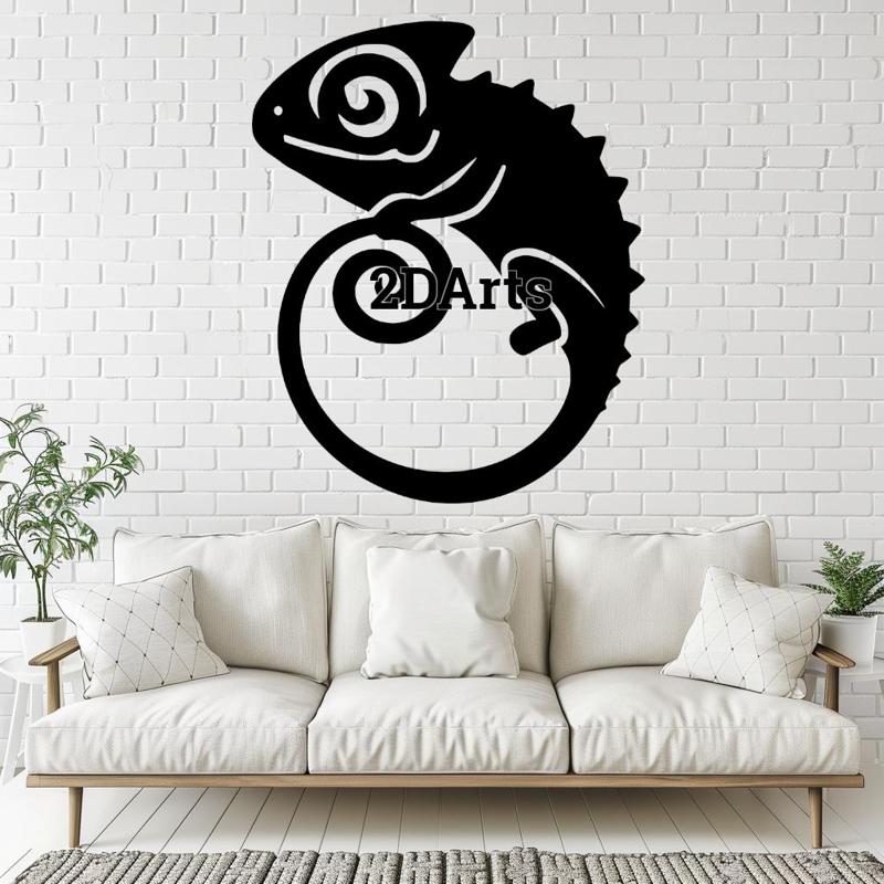 Chameleon 2D Wall Art/Window Art - Digital STL & SVG File for 3D Printing or Laser Cutting