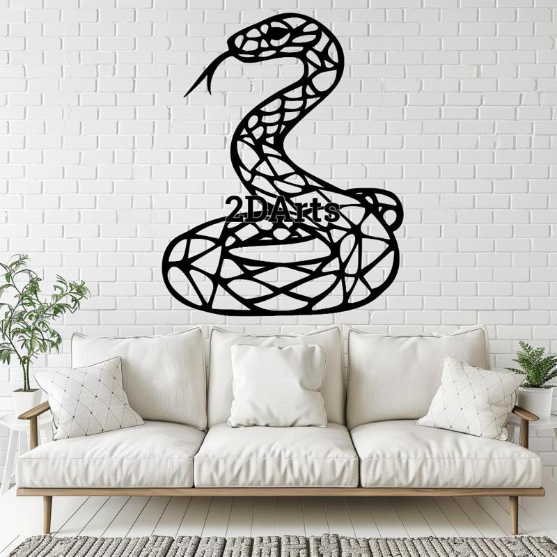 Low Poly Snake 2D Wall Art/Window Art - Digital STL & SVG File