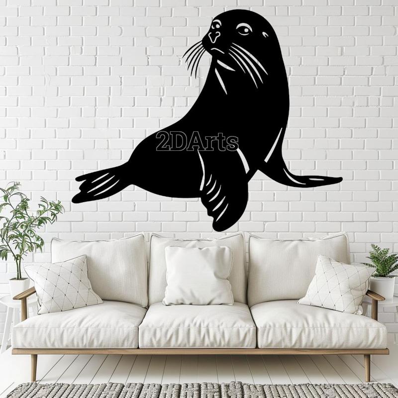 Seal 2D Wall Art/Window Art - Digital STL & SVG Files for 3D Printing and Laser Cutting