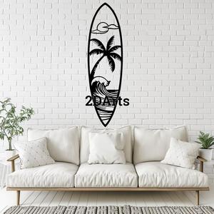 Surfboard 2D Wall Art/Window Art - Digital STL & SVG Files for 3D Printing and Laser Cutting