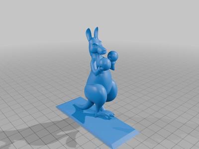 Boxing Kangaroo with base