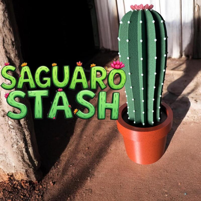 Mini Saguaro Cactus Stash Container 