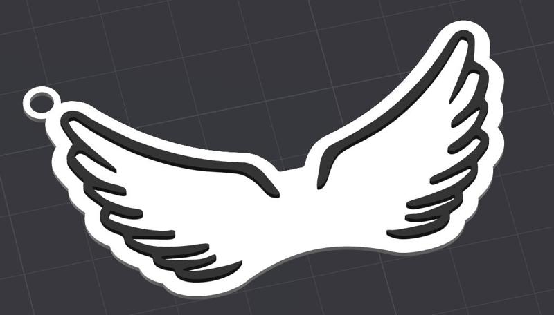 Duki keyring angel wings