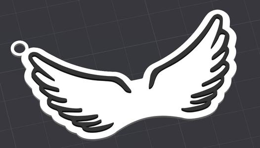 Duki keyring angel wings