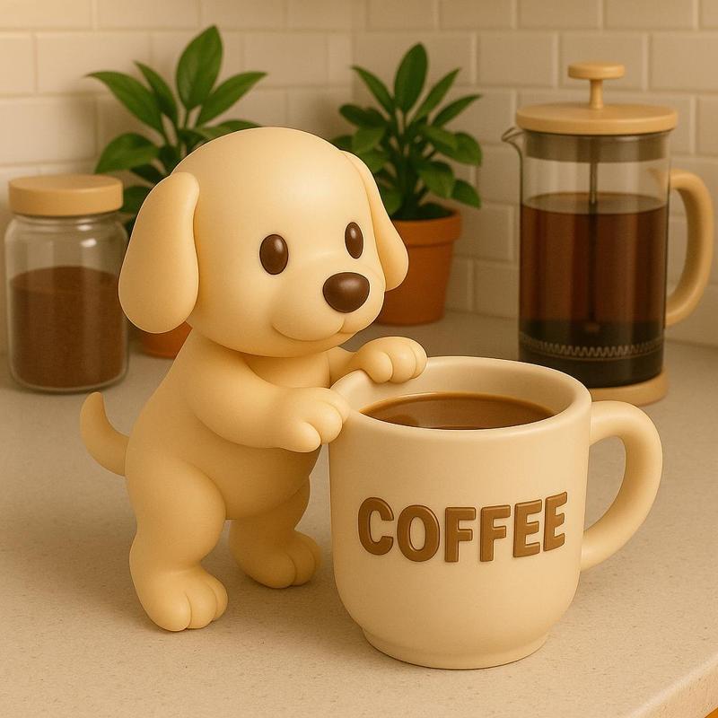 Adorable Puppy Coffee Figurine – Cute Dog Kitchen Decor for Coffee Lovers