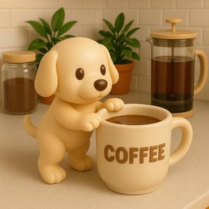 Adorable Puppy Coffee Figurine – Cute Dog Kitchen Decor for Coffee Lovers