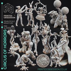 24 - Jerrys Circus of Horrors pack - 14 models - PRESUPPORTED