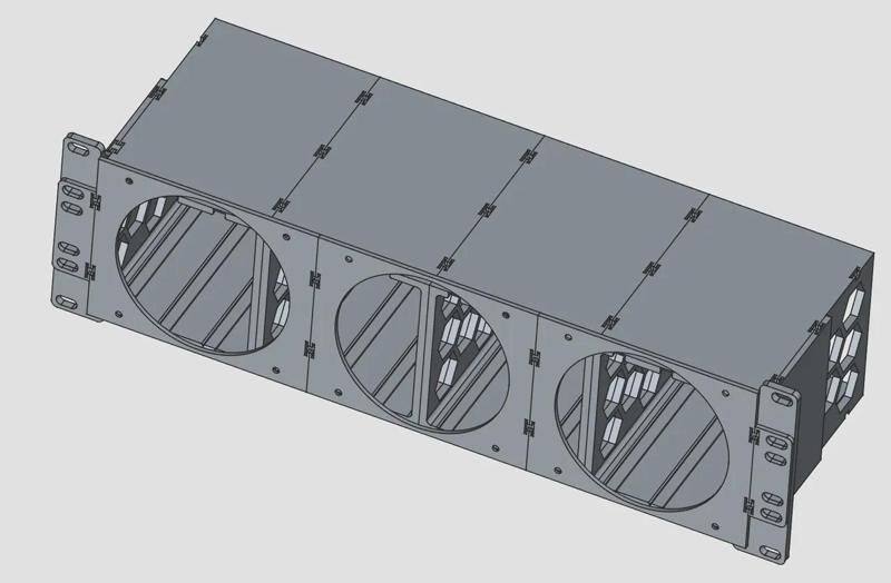 3HE 12x HDD Rack shelf with Fans / 12x Festplattenrack mit Lüfter   