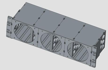 3HE 12x HDD Rack shelf with Fans / 12x Festplattenrack mit Lüfter   