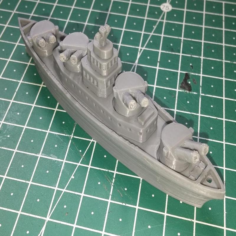 Detailed Battleship with stronger rotating turrets