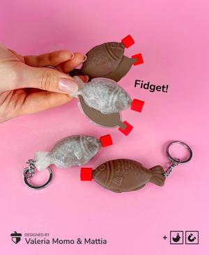 Soy Sauce Container Fidget Keychain Magnet, Sushi!