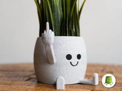 Happy Sitting Middle Finger Pot