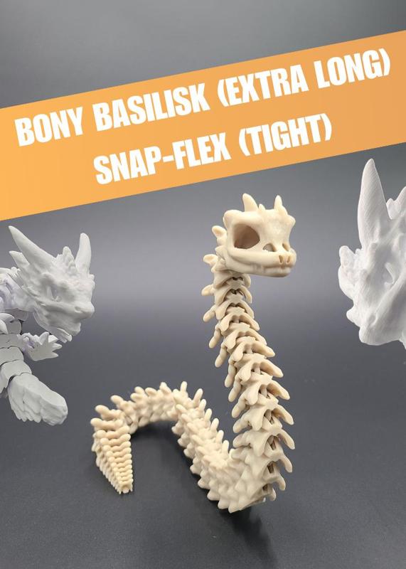 Extra Long Bony Basilisk - Articulated Snap-Flex Fidget (Tight Joints)