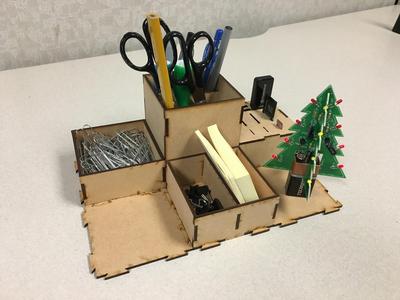 Laser cut modular desk organizer (v02)
