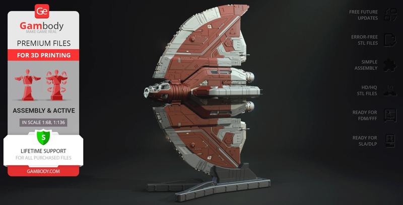 Ahsoka Tano's T-6 Jedi Shuttle STL files for 3D printing | Assembly Model