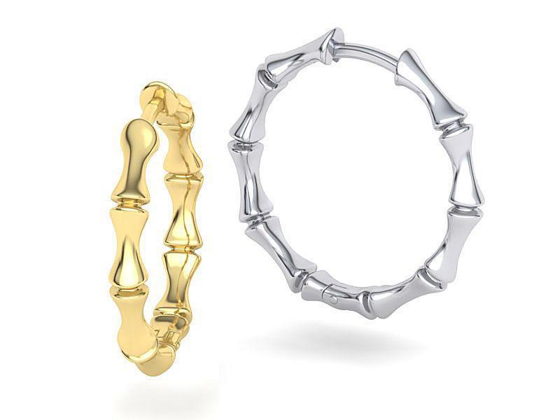 Bamboo Hoop Earrings 3dmodel