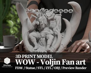 World of warcraft Voljin statue fanart  -