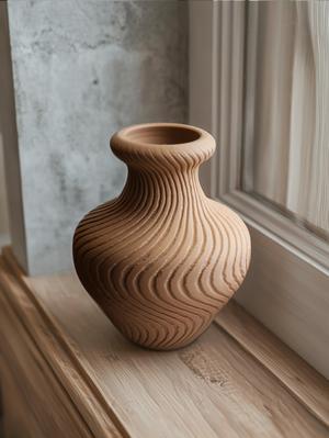 Pressio Vase - Carved Clay Vase