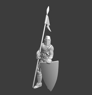 Medieval Order Knight - resting with spear