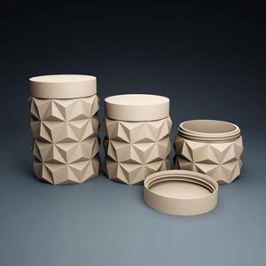 Set of 3 Storage Boxes with Screw Caps – 3D Printing STL File – Instant Download