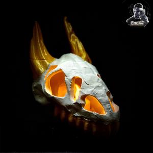 Dragonskull Tealight Holder – Print in Place – No Supports