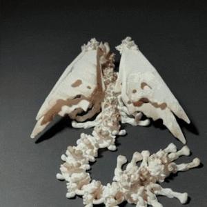 Hollow Dragon, Articulating Bone Dragon, Halloween, Cinderwing3D, Print-in-place