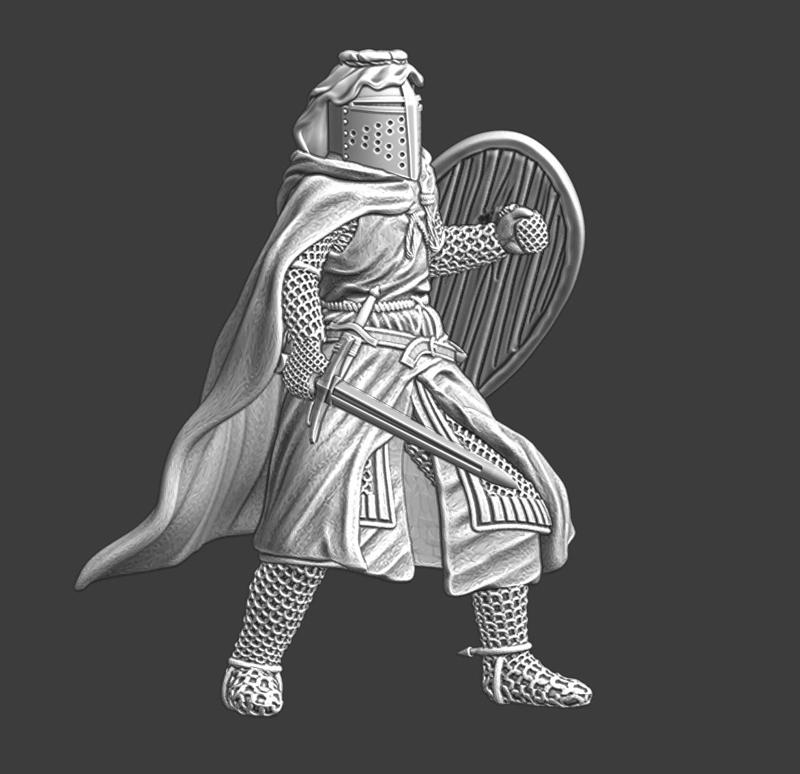 Medieval Hospitaller/Templar knight – sword and cape