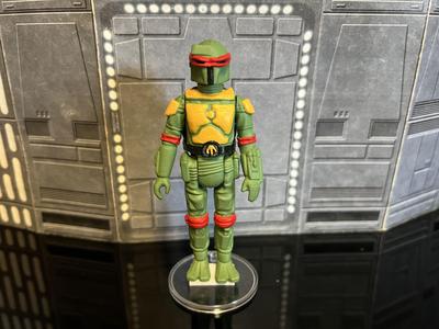 STAR WARS TMNT NINJA TURTLE BOBA FETT MASHUP, VINTAGE CUSTOM KENNER STYLE ACTION FIGURE, 3.75″, 1/18