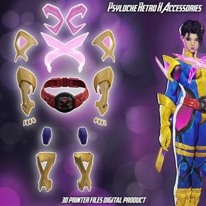 Psylocke Retro X Uniform Cosplay Accessories Marvel Rivals