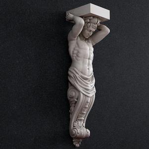Atlant statue of man holding book