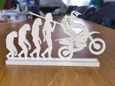 Enduro Motorbike Human Evolution Silhouette