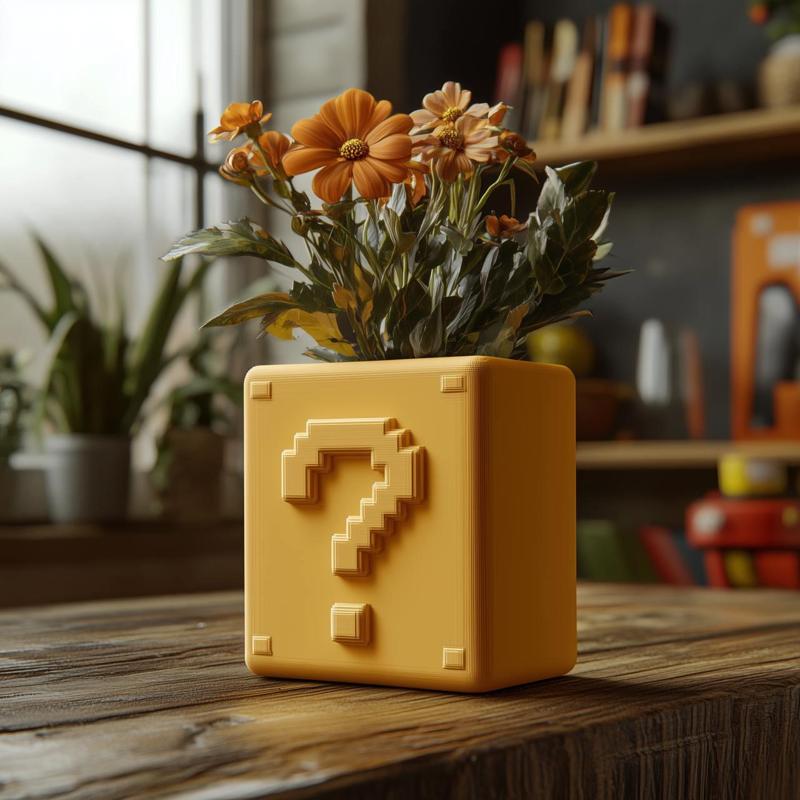 Question Block Vase for Playful Home Decor