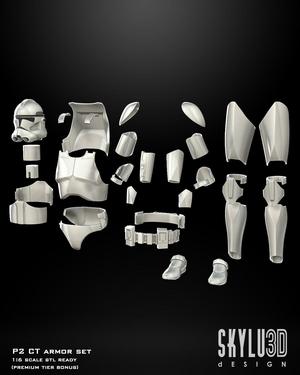 One6 Scale Phase 2 Clone Trooper Armor 3d Print STL files