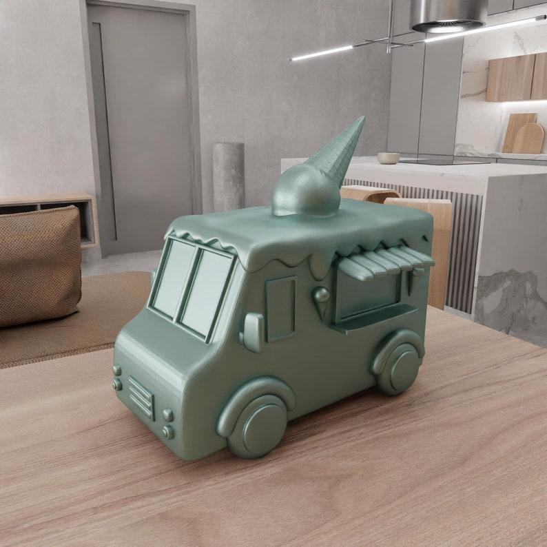3D Ice Cream Car Decor as Stl File & Summer Vibes, 3D Printing, Car Sculpture, Vehicle, Miniature Car, Toy Car, Ice Cream Gift