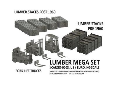 CARGO-0003 Lumber set H0-scale 18 items