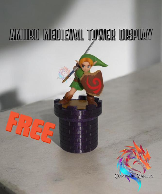 Medieval tower amiibo display / no supports / 3mf included