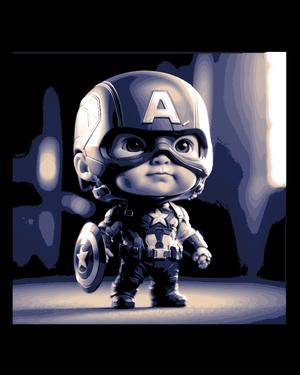 Chibi Art - Little one Photo of Captain America from Marvel Comics