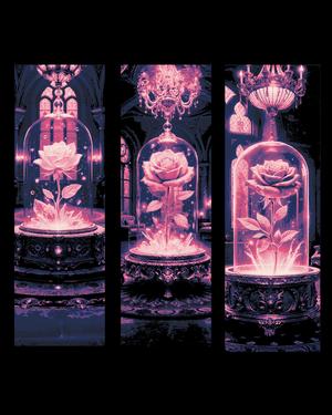 The glass domed prison of natures beauty the Rose - Set of bookmarks