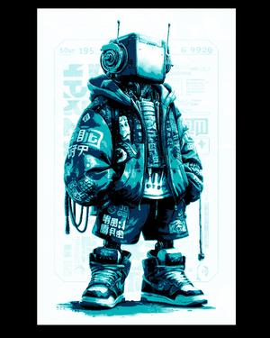 3d printable art - Sly Robi the Cool Robot Street King - Hueforge wall art