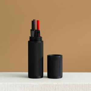 Ribbed Pencil Travel Case (Threaded Lid) 