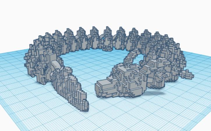 Articulated Voxel (pixel) Dragon