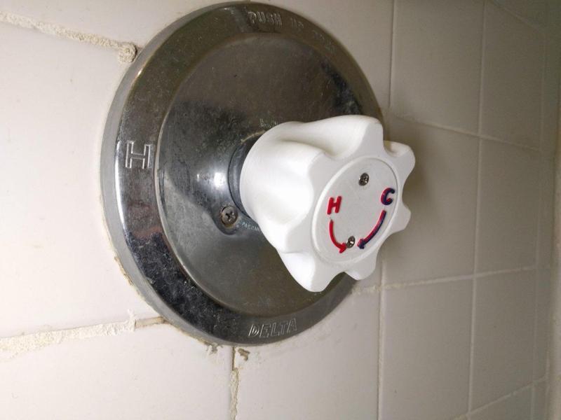Delta Shower Knob (vintage) with Color Temp Display Cover
