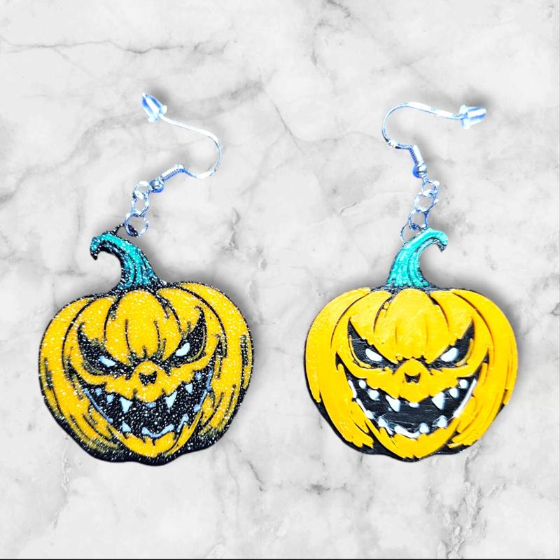 Halloween Jacko Killer Pumpkin Earrings