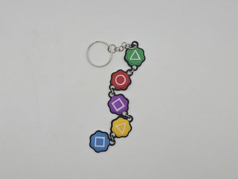 Squid Game Gonggi - Korean Jacks - Osselet Set (Jacks Game) Keychain (Remix)
