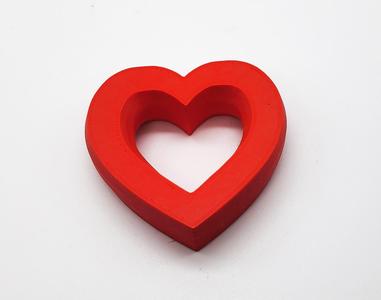 3D Rounded Open Heart - No Supports