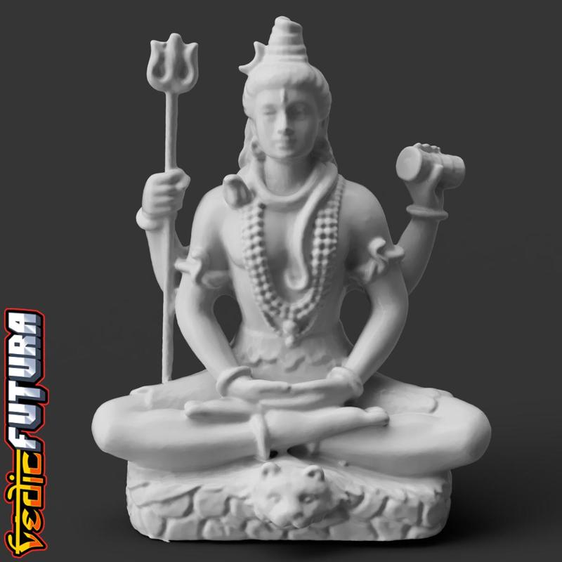 Shiva in Meditation on Tiger Skin