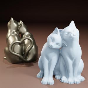 Smooth and Low Poly Cats with "heart tails"