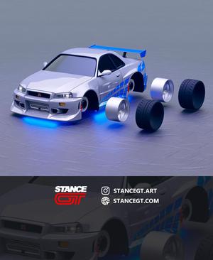 NISSAN SKYLINE GTR R34 2F2F BRIAN | MODEL KIT CAR